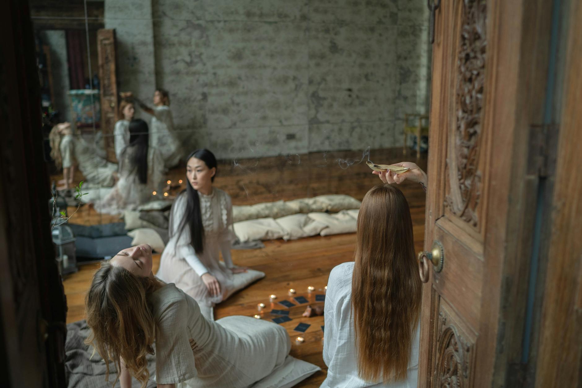 Women gathered in sacred ceremony